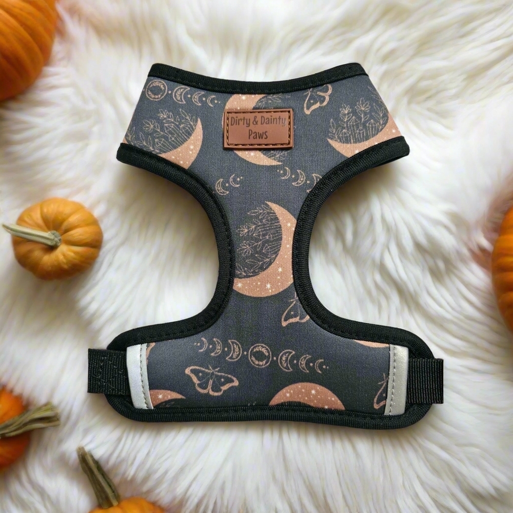 Moon And Moth Neoprene Chest Pet Dog And Cat Harness